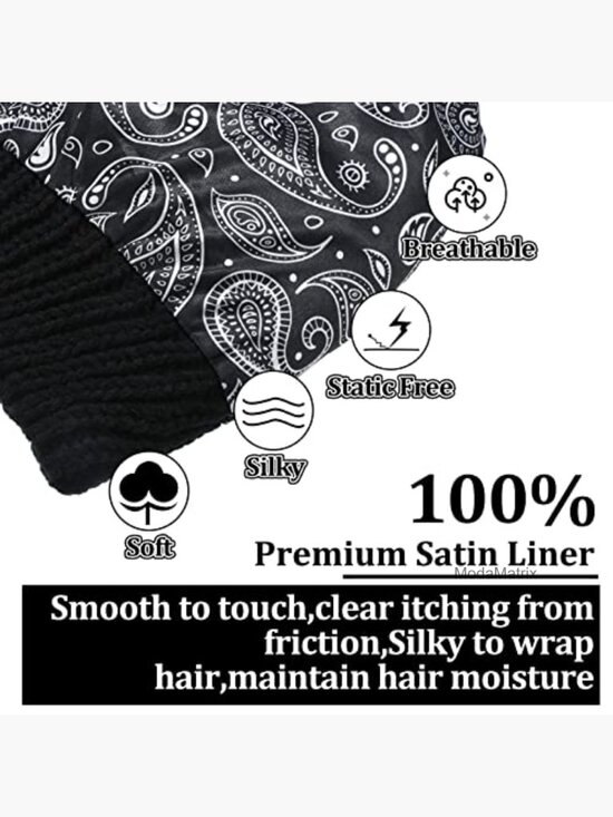 Satin Lined Beanie Hat and Gloves Set Knit Slouchy Winter Skull Cap Touchscreen main image 4